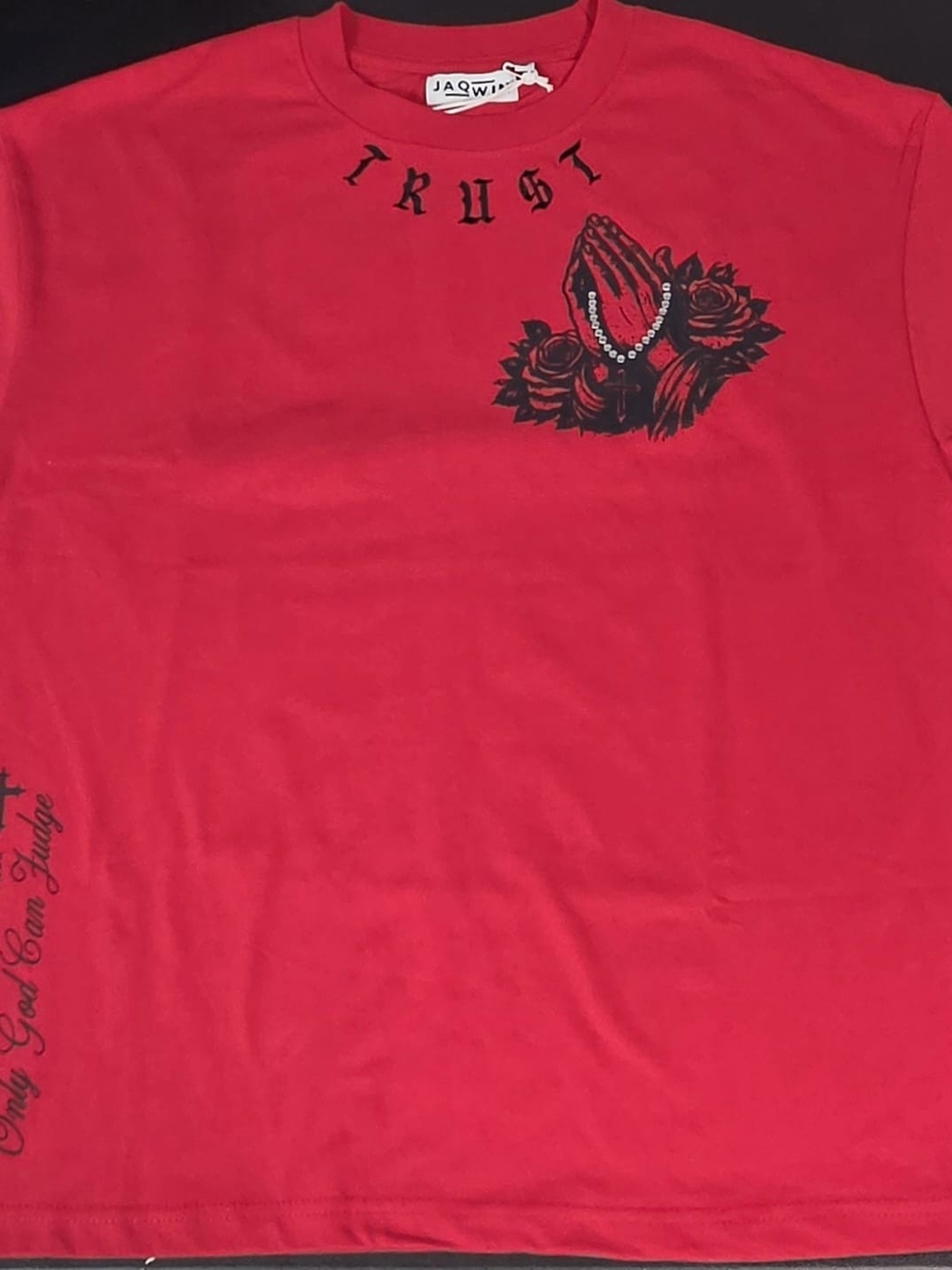 JaQwi Red Prayer Hands Graphic Tee
